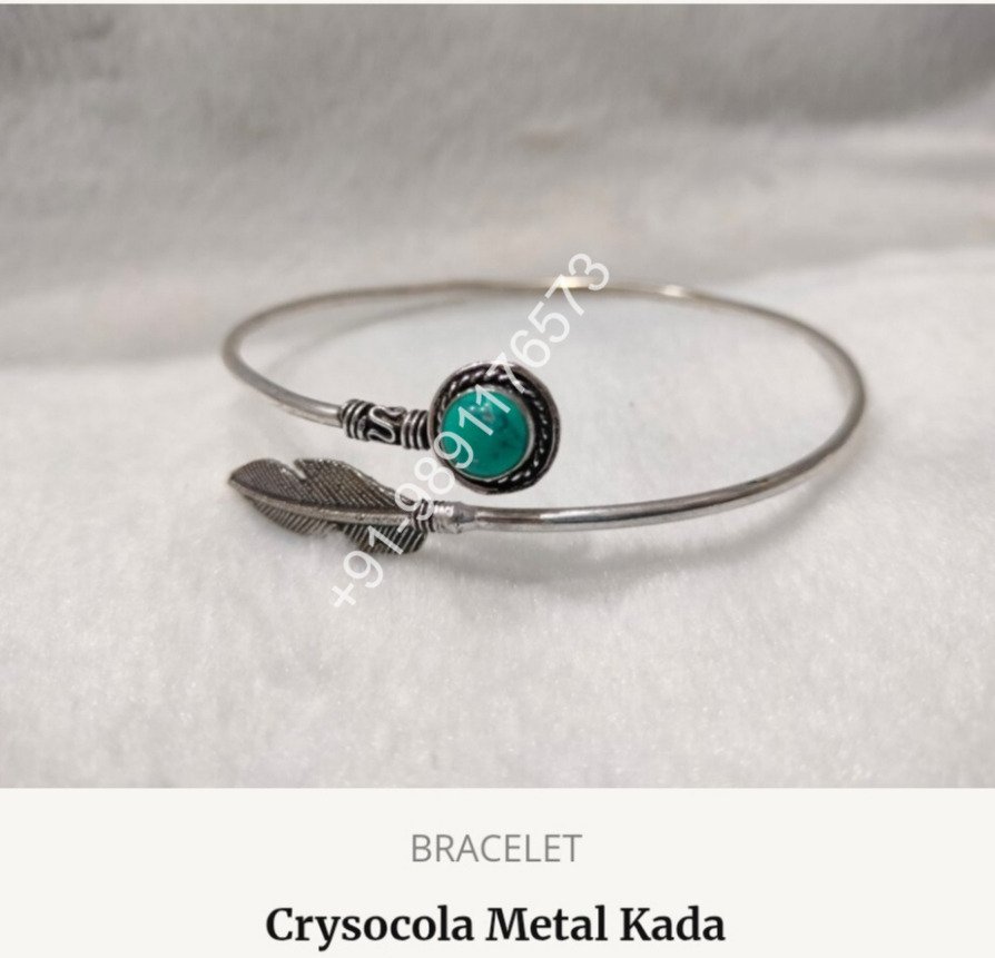 CRYSOCOLA METAL KADA BRACELET